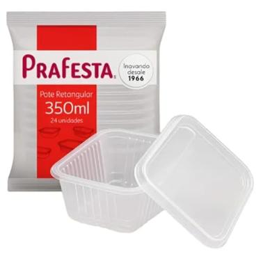 Imagem de Kit Potes Descartáveis com Tampa para Freezer e Microondas, marmita tranparente vasilha emblagem 350ml, 24 Unidades