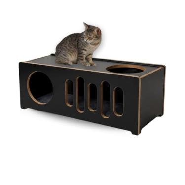 Imagem de Casa Pet Sofisticada Nicho de Chão para Gatos Mobiliário Pet Casinha para Cachorro (Preto)
