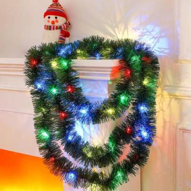 Imagem de Guirlanda de árvore de Natal Kingdder Prelit Tinsel com luzes