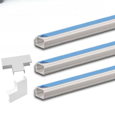 Imagem de Canaleta para Fios Cabos 3 Metros Canaleta Adesiva Conector Emenda(4 Metros)