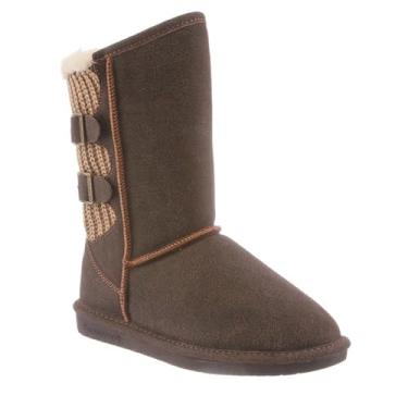 Imagem de BEARPAW Bota feminina Boshie | Bota feminina clássica de camurça | Bota feminina sem cadarço | Bota de inverno confortável, Castanho envelhecido, 7