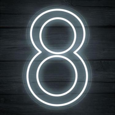 Imagem de Painel Led Neon Número Luminoso 8 Oito 60cm Decoração Festa - letreiro