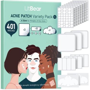 Imagem de Adesivos para espinhas LitBear Large (6 tamanhos 401 adesivos) Hidroco