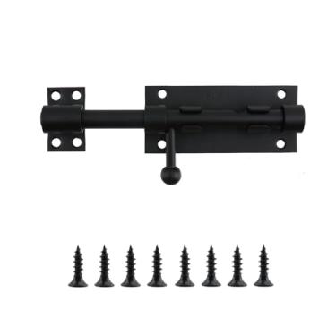 Imagem de KUMGROT Travas cilíndricas grossas de 16,38 cm com orifício de trava, travas de porta deslizante, travas de substituição de aço inoxidável para portões externos, cercas, cadeados de fazenda, 2 peças