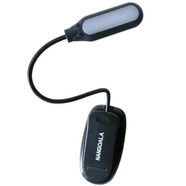 Imagem de NANGOALA Luzes de leitura com 5 LED, clipe de luz de livro com 3 cores mutáveis, luz de mesa para cama operada por bateria e USB, para crianças, leitores ávidos por livros e estudantes