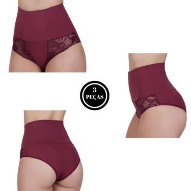 Imagem de Kit 3 Calcinha Cinta Modeladora Compressão Cós Alto -c13 KIT 3 FERNAND