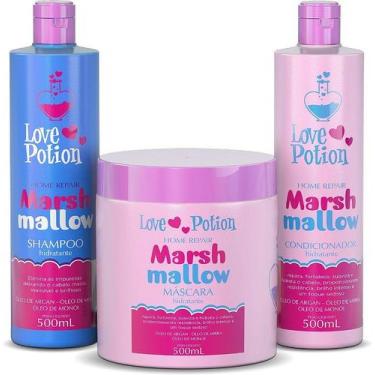 Imagem de Kit marshmallow - shampoo + máscara + condicionador  500ml love potion