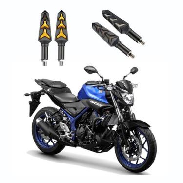 Imagem de KIT 4 Seta Sequencial Pisca de Led Estrela Modelo P09S Moto MT03 Ano 2