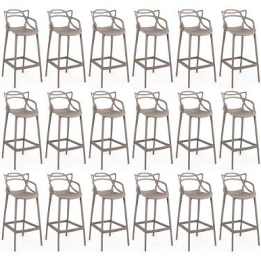 Imagem de Kit 18 Banquetas Allegra com Encosto Design Cozinha/Bancada - Fendi - 