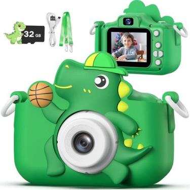Imagem de Câmera infantil masterbee Dinosaur 1080P HD Age 3-12 com SD de 32 GB