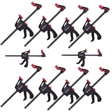 Imagem de Kit com 10 grampos tipo sargento aperto rápido 20 cm - 205629 - mtx