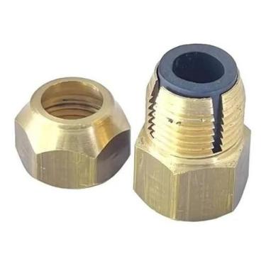 Imagem de Adaptador p/ Fogão 1/2NPTF x Porca em Latão - Baixa Pressão - Sigas