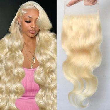 Imagem de Fecho frontal de renda QTHAIR Russian Blonde 613 Body Wave 35-50g