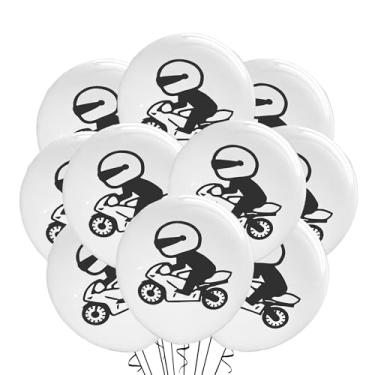 Imagem de Malayan Products Motorcycle Balloons 12 Count Latex, Streetbike Birthday Decorations, Mini Bike Theme, Motorsports Event Party, 12Inch Standard Size
