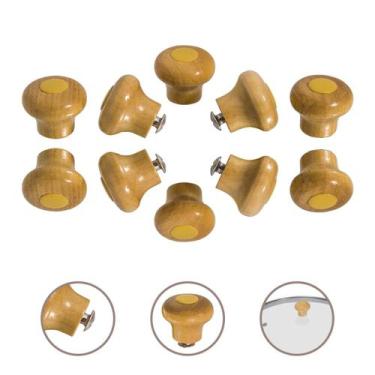 Imagem de Kit 10 Pomel Pegador Puxador Madeira Premium Tampa Panela Frigideira -