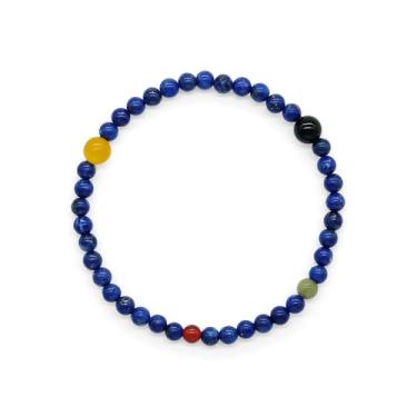 Imagem de bright & breezy Pulseira feminina com contas de lápis-lazúli de 4 mm, calma e fresca para o verão, declaração de estilo urbano Tiktok Trend |joia de pedra de cura do chacra do terceiro olho | Presente