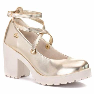 Imagem de Sandália Feminina Scarpin Boneca Dourado Festa Salto - classek, Dourad