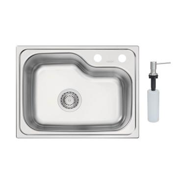 Imagem de Cuba Tramontina Morgana Compact 48 Fx Undermount 55x42 93815392 Aço Inox Escovado Com Acessório