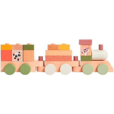 Imagem de Brinquedo Educativo Trenzinho Tiny Love - de Madeira 17 Peças