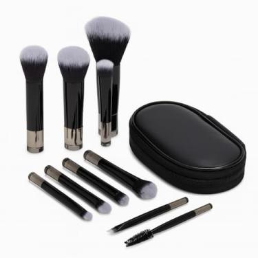 Imagem de Kit Portátil de Pincéis de Maquiagem 10 Peças com Estojo – Mini Brushes Profissionais para Viagem, Cuidado Diário e Make Completa