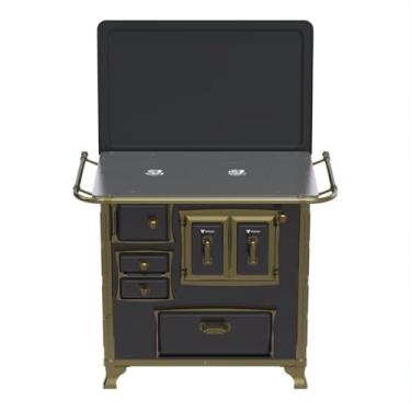 Imagem de Fogão a Lenha N 1 Renaissance Chapa de Aluminio Preto Saida Direita