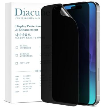 Imagem de Diacube Pacote com 2 protetores de tela de privacidade compatíveis com iPhone 17 [atualizado 27°] Película PET anti-espião de alta sensibilidade ao toque, resistente a arranhões, sem poeira e sem