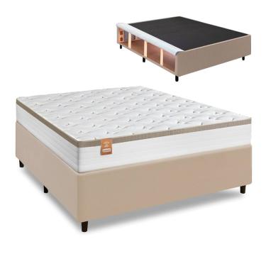 Imagem de Cama Box Baú Queen Colchão com Molas Ensacadas Real 158x198x71cm CBP