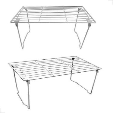 Imagem de Prateleira Empilhável Dobrável Organizador Para Cozinha Banheiro e Arm