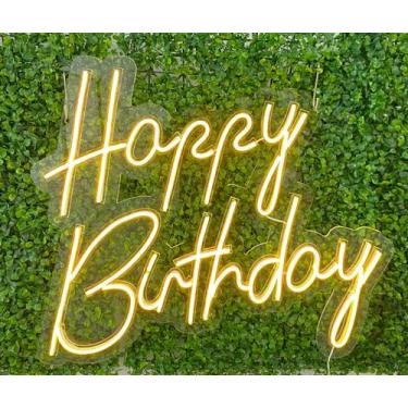 Imagem de Painel Acrílico Neon Happy Birthday Feliz Aniversário Festas - ArtStud