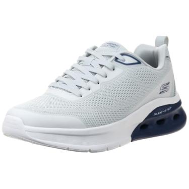 Imagem de Skechers Tênis masculino Bobs Glide Step Arc Waves 2.0-Class Rank, Cinza/azul, 37
