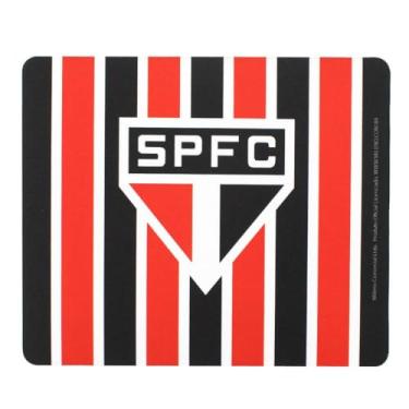 Imagem de Mousepad São Paulo FC, 18 x 22 cm, Base de Borracha e Poliéster, Preto