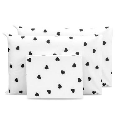 Imagem de Lençol Super King De Cima 3 Pçs Bainha Estampado Percal 180 Fios Coleç