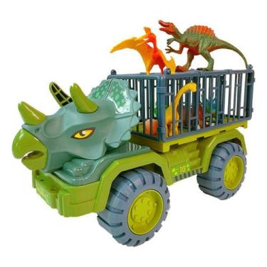 Imagem de Transporte por caminhão com dinossauros para crianças Triceratops - Li