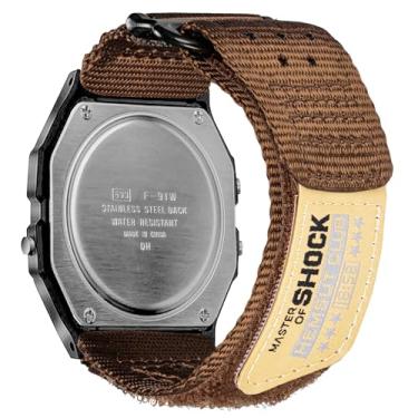 Imagem de Pulseira de relógio de 18 mm para Casio F-91W W-59 W-215 W-216H W-217 W-218H W-219H W-S210 W-735H, pulseira de substituição esportiva de nylon resistente