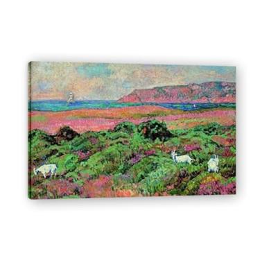 Imagem de Green VegetationThéo van Rysselberghe: Impressão em tela neoimpressionista belga chave 50 x 75 cm emoldurada