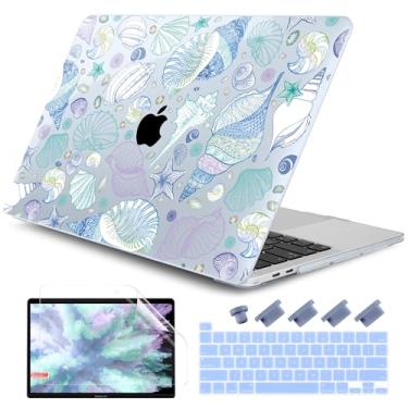 Imagem de DONGKE Capa compatível com MacBook Pro de 13 polegadas 2024 2023-2020 versão A2338 M2/M1 A2251 A2289 com tela retina e Touch ID, capa rígida de plástico, capa de teclado e película de tela - Veja as