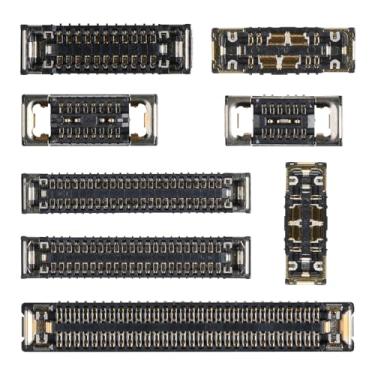 Imagem de Risidamoy Kit de conexão B para iPhone 13 Pro 8 peças da placa-mãe incluído câmera teleobjetiva grande angular substituição da porta de carregamento de bateria liga/desliga soquetes de sinal de