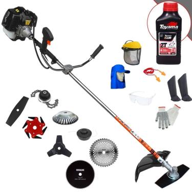 Imagem de Aparador de Grama  À Gasolina Terra GRH520 52cc 2,5HP 6.500rpm Roçadeira Completa Com 8 Opções de Cortes + EPI + ÓLEO TOYAMA 2 TEMPOS