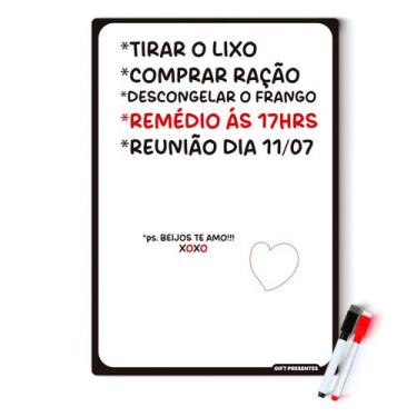 Imagem de Imã Lousa Para Geladeira Lembretes recados anotaçoes 20x30cm - Gift Pr