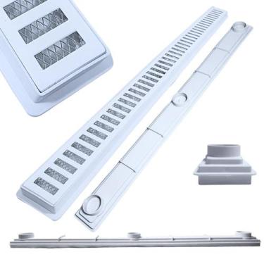Imagem de Ralo Linear Alumínio Branco 5cm x 70cm Coletor Raso 3cm Branco - FICON