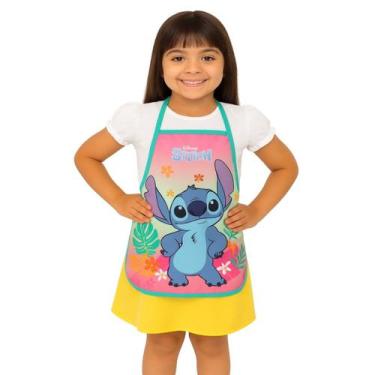 Imagem de Avental Stitch Infantil Escolar Estampado Impermeável Luxcel