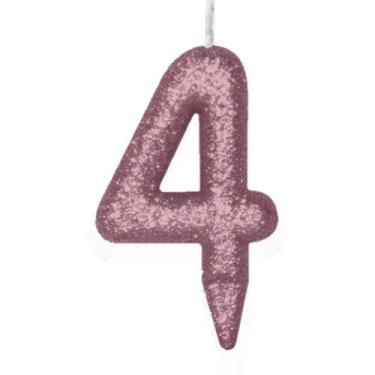 Imagem de Vela De Aniversário Número Magic Glitter Rose Gold - PartiuFesta