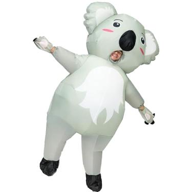 Imagem de YU FENG Fantasia inflável para adultos, fantasia de coala, fantasias infláveis para homens e mulheres, fantasia divertida de Halloween cosplay fantasia de animal festa cosplay