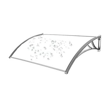 Imagem de Toldo de janela do dossel do pátio da porta da frente 60-150 cm folha sólida de proteção contra a luz solar de chuva e neve com suporte de alumínio (tamanho: 60 x 150 cm) (cor única 80 x 100 cm)