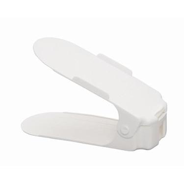 Imagem de Kit Com 20 Organizadores De Sapatos Brancos Com Regulagem De Altura - Economiza EspaçO No ArmáRio, Organizador Para TêNis E Saltos