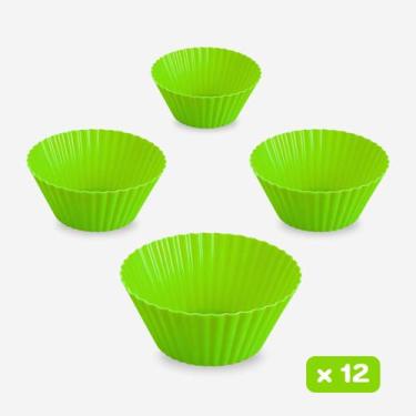 Imagem de Kit com 12 Forminhas de Silicone Premium Cupcake  BPA Free, Antiaderen