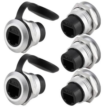 Imagem de Conector de Montaje en Panel PENGLIN RJ45 CAT6 Ethernet LAN x5