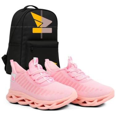 Imagem de Kite Mochila + Tenis Feminino Esportivo Macio Leve exercício funcional