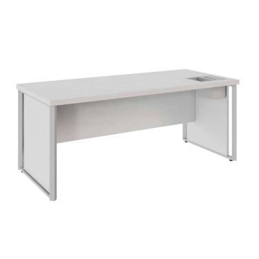 Imagem de Mesa de Escritório 180cm Diretor com Caixa de Tomadas e Porta Objetos Corporate Cinza