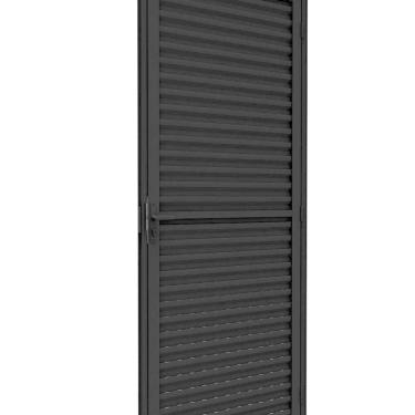 Imagem de Porta de Alumínio de Giro Laminada Ventilada 215x95cm Lucasa Ideale Preto